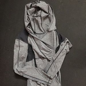 lululemon athletica Gray Striped Hoodie
